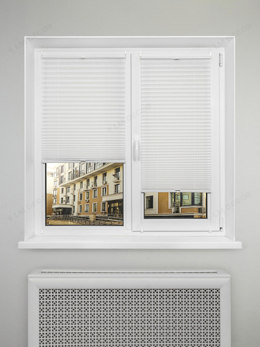 Жалюзи плиссе жаккардовые с тиснением PK 260-01 Белые фото 7