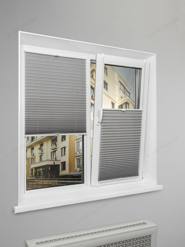 Жалюзи плиссе жаккардовые с тиснением PK 260-05 Серые фото 2