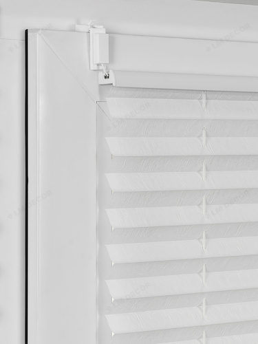 Жалюзи плиссе жаккардовые с тиснением PK 260-01 Белые фото 8