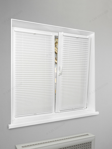 Жалюзи плиссе жаккардовые с тиснением PK 260-01 Белые фото 4