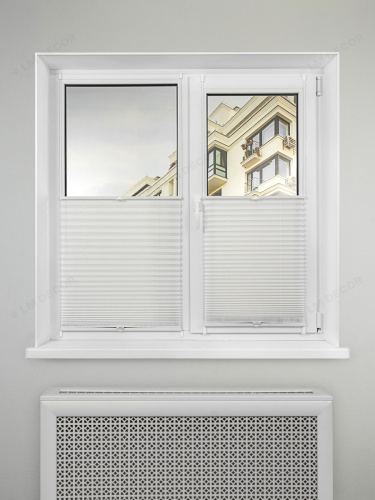 Жалюзи плиссе жаккардовые с тиснением PK 260-01 Белые фото 6