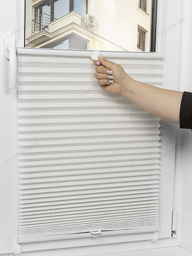 Жалюзи плиссе жаккардовые с тиснением PK 260-01 Белые фото 10