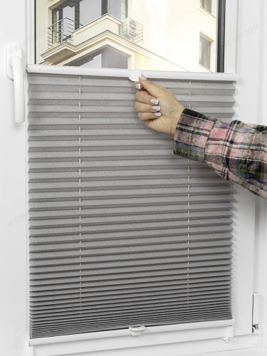 Жалюзи плиссе жаккардовые с тиснением PK 260-05 Серые фото 10