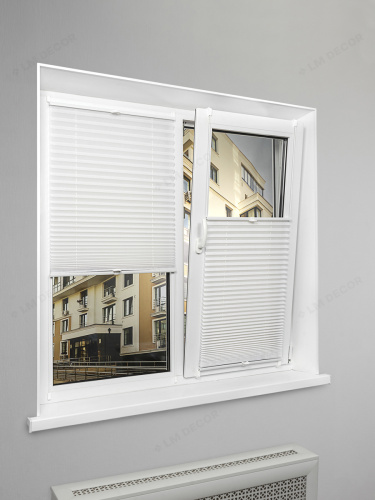 Жалюзи плиссе жаккардовые с тиснением PK 260-01 Белые фото 2