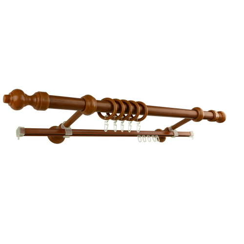 Круглый карниз на стальной трубе D=28mm Вишня фото 2